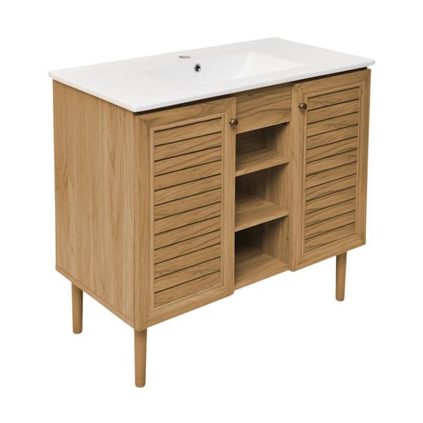 Swiss Madison Bron 36 in. Bathroom Vanity in Oak SM-BV374 - The Swiss Madison Bron 36 in. Bathroom Vanity in Oak SM-BV374 - The