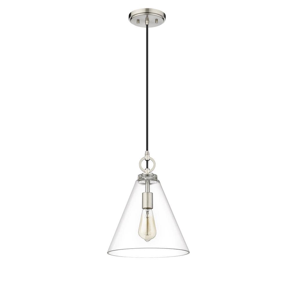 Harper Matte Black Glass Pendant Light with Conical Shade