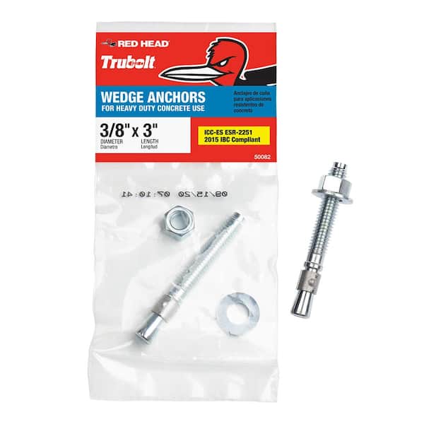 Red Head 3/8 in. x 3 in. Steel Hex-Nut-Head Concrete Wedge Anchor