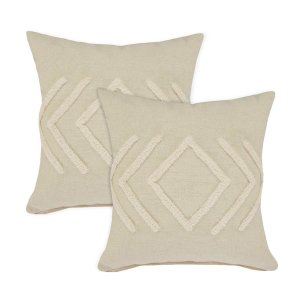 Unbranded Oscar Birch Diamond 100% Cotton 20 in. x 20 in. Indoor Throw Pillow (Set of 2)