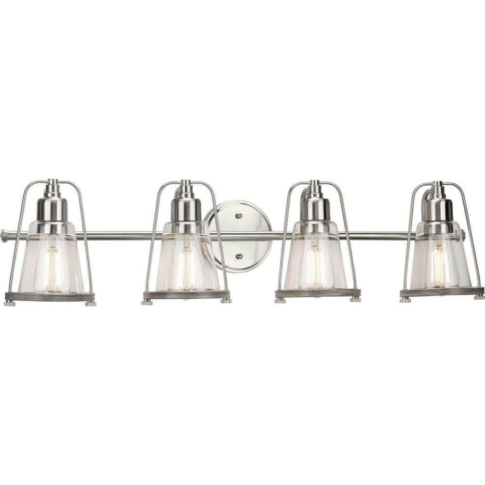 Conway 4-Light Brushed Nickel Farmhouse Bath Vanity Light