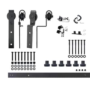 HOMACER 9 ft./108 in. Black Rustic Single Track Bypass Sliding