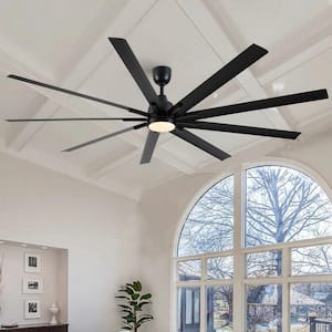 84 in. Industrial Indoor Large Black Ceiling Fans with LED Light Kit for Patio, Remote and DC Reversible Motor Included