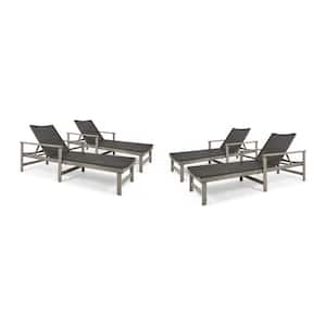 Hampton Light Grey 4-Piece Wood Outdoor Patio Chaise Lounge