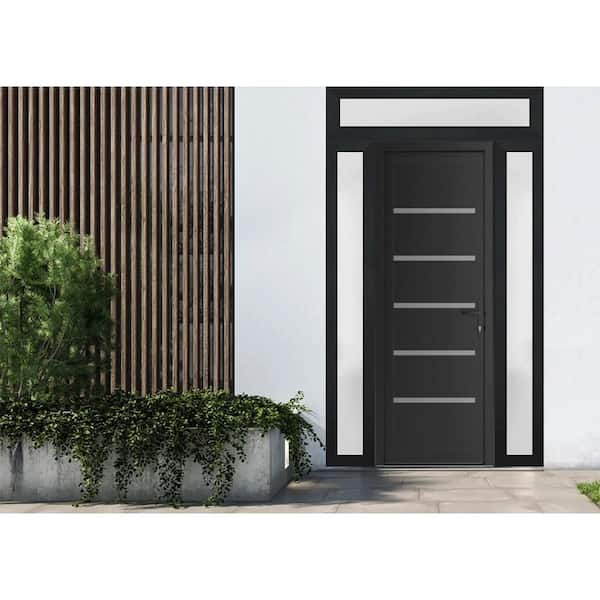 VDOMDOORS 54 in. x 94 in. Left-hand/Inswing Frosted Glass Matte