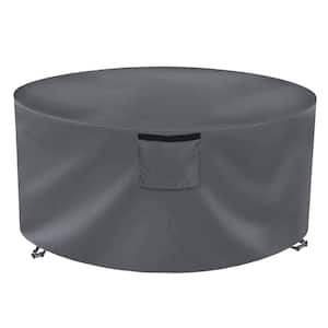 Heavy-Duty Waterproof Large Black Round Patio Table and Chair Set Cover
