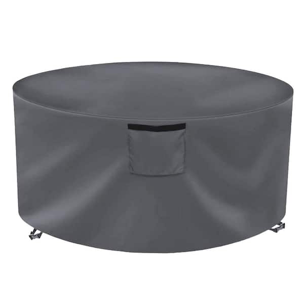 Unbranded Heavy-Duty Waterproof Large Black Round Patio Table and Chair Set Cover