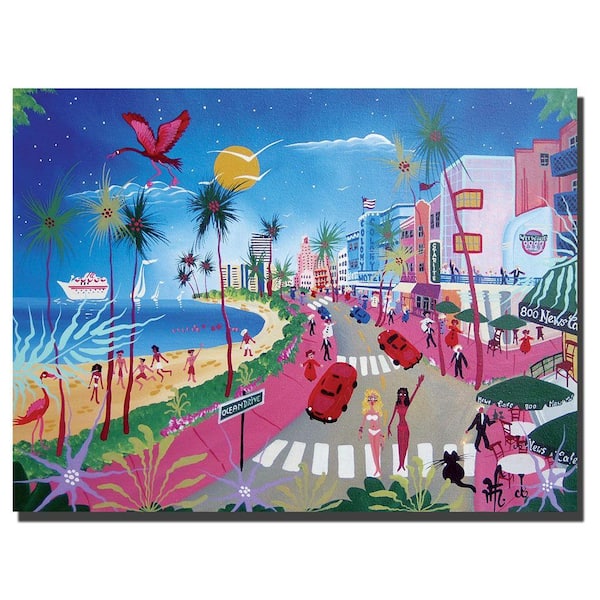 Trademark Fine Art 18 in. x 24 in. Ocean Drive Canvas Art