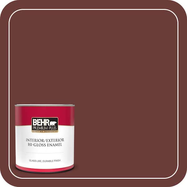 BEHR PREMIUM PLUS 1 qt. #BXC-69 Cimarron Hi-Gloss Enamel Interior/Exterior Paint & Primer