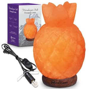 8 in. Pineapple Shaped Himalayan Salt Lamp - Dimmer Cord and Bulbs Included 100% Natural Himalayan Pink Salt