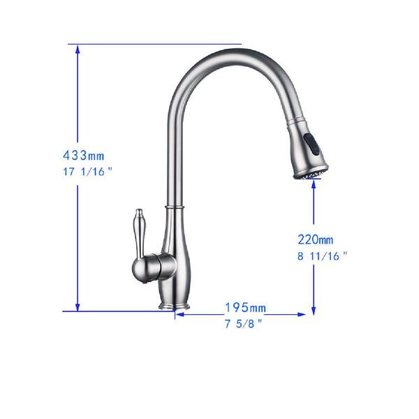 Single Handle Pull-Down Kitchen Faucet in Arctic Stainless 978-AR-DST