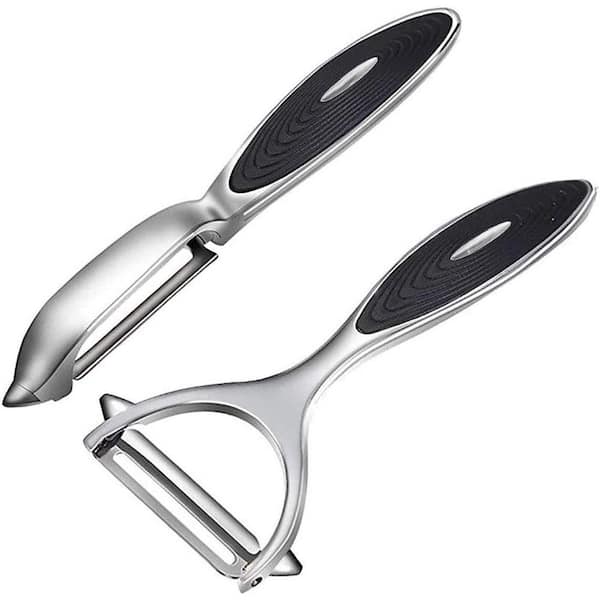 Grade Dual Blade Vegetable, Fruit Peeler Set with Y-Shape and I-Shape Stainless Steel Blades, Non-Slip Ergonomic Handle