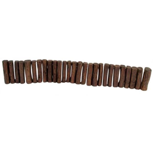Master Garden Products 60 in. L x 2 in. W x 10 in. H Brown Teak Wood Even Top Solid Log Edging