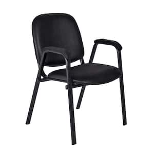 Ace Black Vinyl Stack Chair (Set of 4)