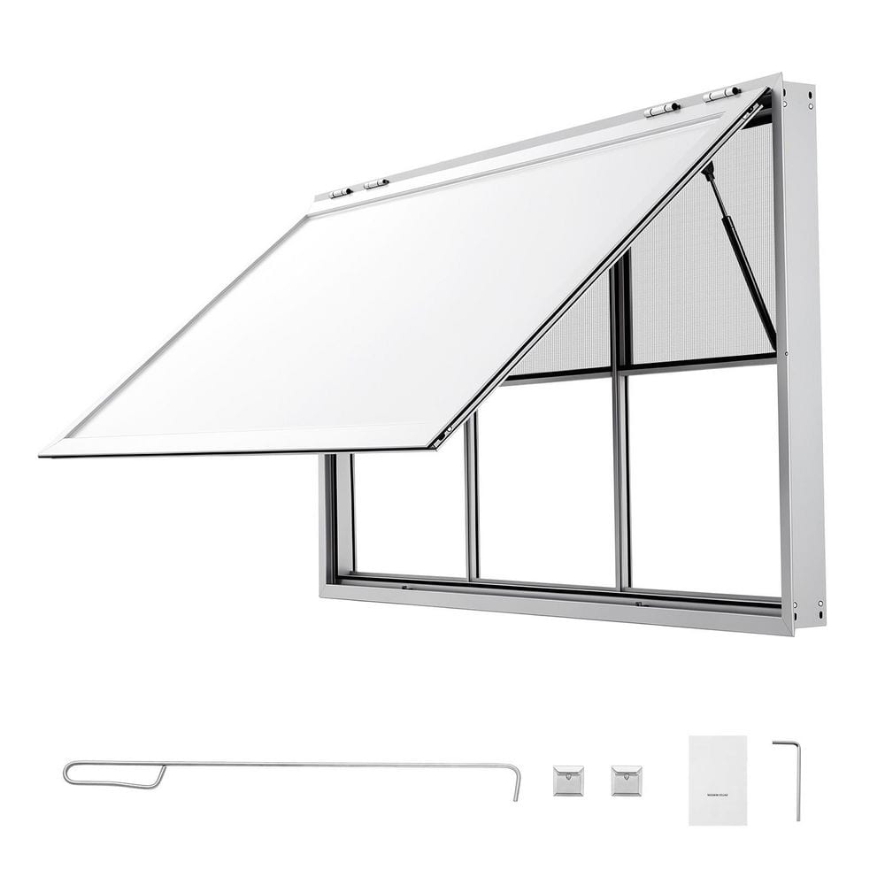 Concession Window 64x40 in. Aluminum Alloy Service Window, Features Awning Door w/ Drag Hook, 3 Fixed & 3 Sliding Panels price history on PriceWatchPro