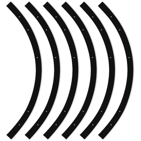2FT H-Type Curved Track Light Rail, Compatible with Standard 120V Single Circuit 3-Wire H-Track Systems, Black 6 Pack
