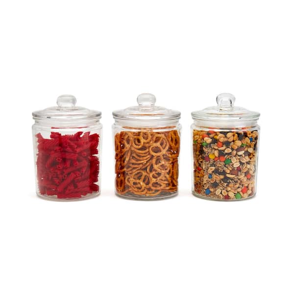 Mason Craft & More Mason Clear Glass Canisters, Set of 3