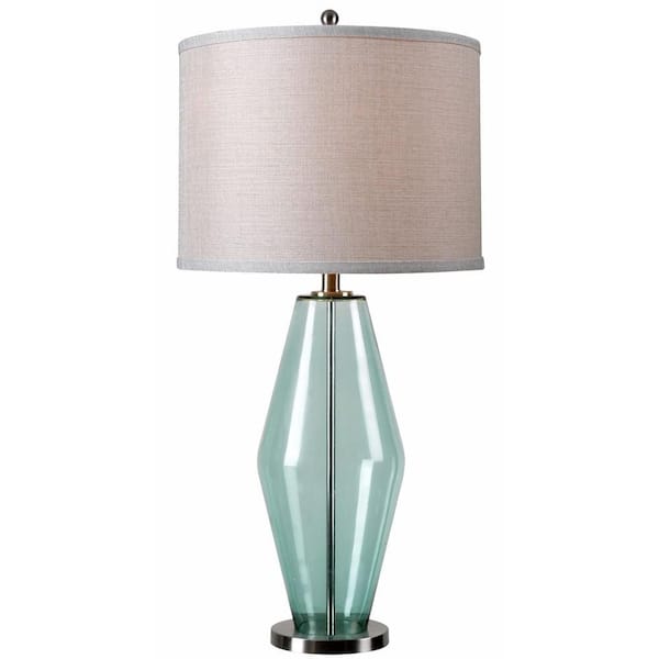Unbranded Azure 31 in. Teal Glass Table Lamp