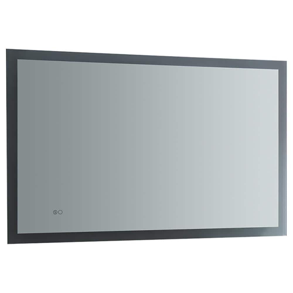 Sleek 48"x30" Frameless Rectangular Vanity Mirror with LED & Fog-Free Technology