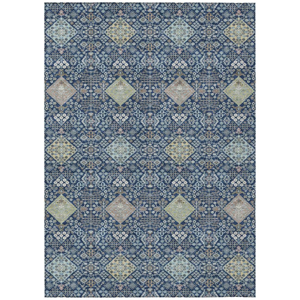 Chantille Machine Washable Indoor/Outdoor Abstract ACN2440 Navy 5 ft. x 7 ft. 6 in. Area Rug price history on PriceWatchPro