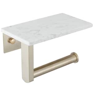 Marble Wall Mounted Single Post Toilet Paper Holder Non-Slip Tissue Roll Holder for Bathroom in Vibrant Brushed Gold