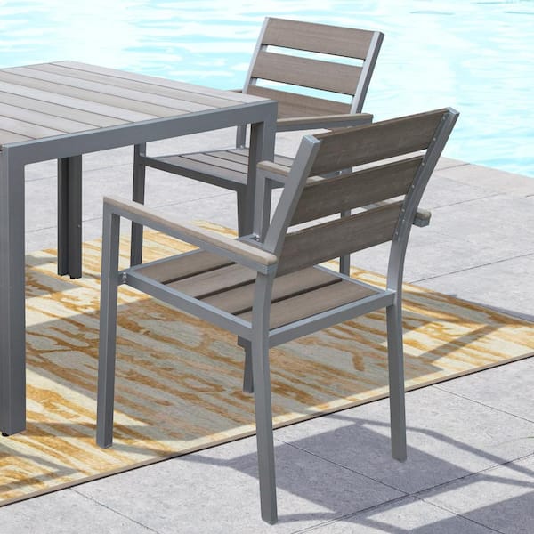 Corliving Gallant Sun Bleached Grey, High Density Polyethylene Outdoor Furniture