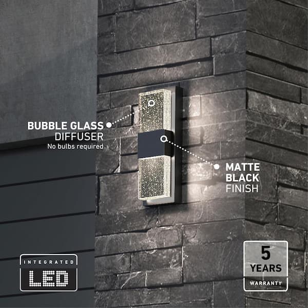 Artika Mazza Black Modern Bubble Glass Integrated LED Outdoor