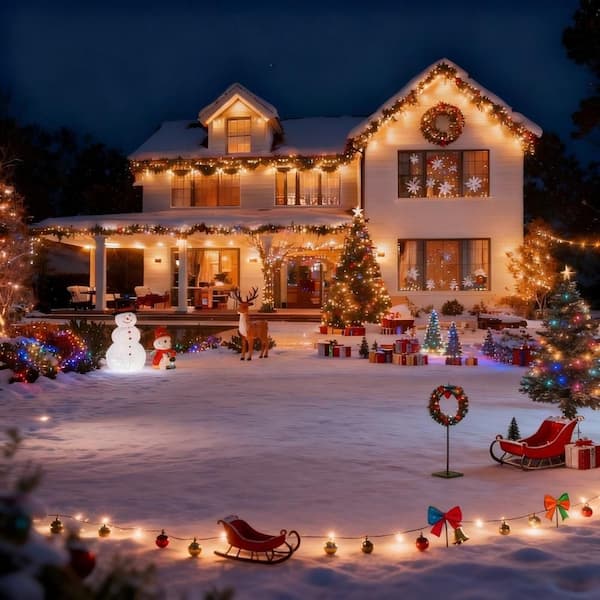 36 Light 50 ft. Indoor/Outdoor Plug-in Integrated LED Fairy String-Light 3600 Lumens Permanent Outdoor Light ETL Listed