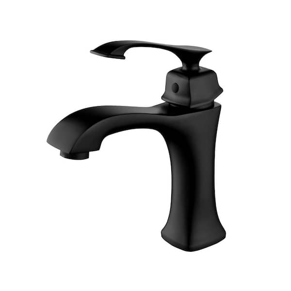 AIMADI Single Handle Single Hole Bathroom Faucet Modern Brass Deck Mounted Bathroom Sink Taps in Matte Black