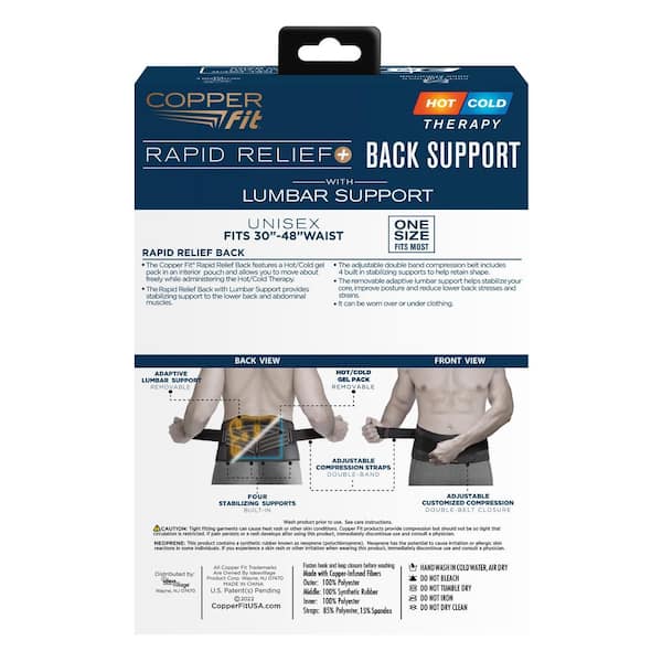 Copper Fit CFRRBK1SZ-001-OS Back Support Brace - Black for sale online