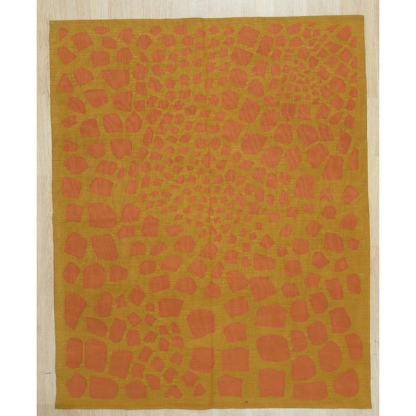 Rust 6 ft. x 8 ft. Handwoven Wool Modern Flat Weave Area Rug