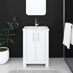 Austin 24 in. W x 20 in. D Bath Vanity in White with Acrylic Vanity Top in White with White Basin