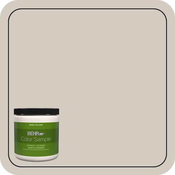 BEHR PREMIUM PLUS 8 oz. #N320-2 Toasty Gray Semi-Gloss Interior/Exterior Paint & Primer Color Sample