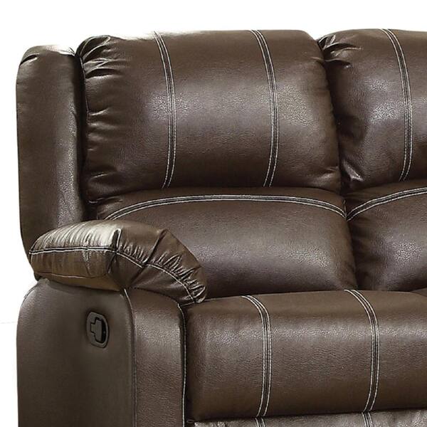 Acme Furniture Zuriel 37 in. Brown PU Faux Leather 2-Seats