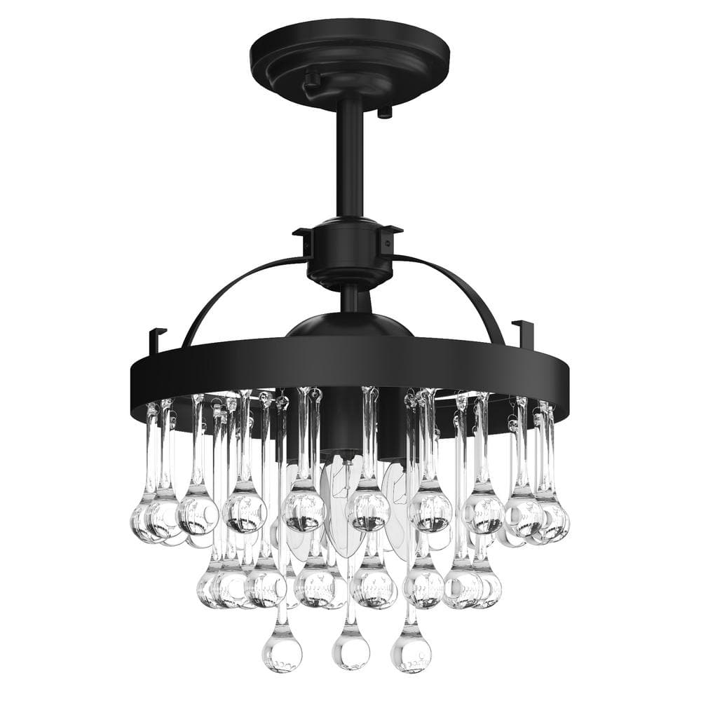 11.8 in. 3-Light Modern Crystal Semi-Flush Mount