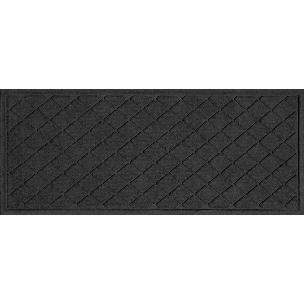 Bungalow Flooring Waterhog Argyle Charcoal 22 in. x 60 in. PET