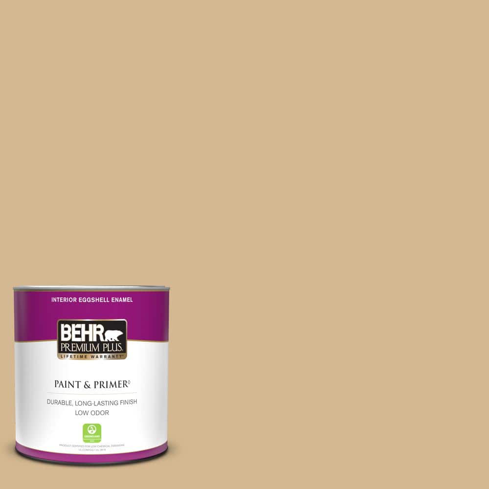 BEHR PREMIUM PLUS 1 qt. 320F4 Desert Camel Eggshell Enamel Low Odor