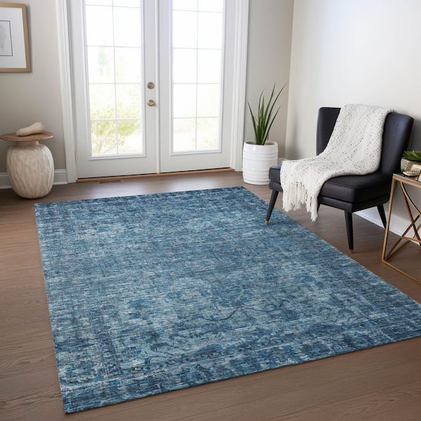 Chantille Machine Washable Indoor/Outdoor Abstract ACN1744 Blue 8 ft. x 10 ft. Area Rug