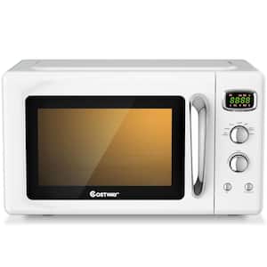 Practical 0.9 cu. ft. Countertop Microwave in White with Timer and Child Lock-900 W