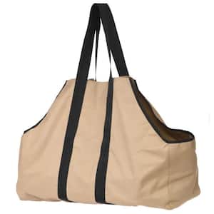 Firewood Carrier Bag Extra Large 31 in. x 11 in. x 22 in. Tan