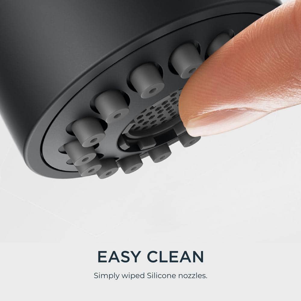 Black Chrome Single Handle Pull Down Kitchen Faucet with Soap Dispenser
