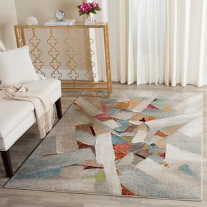 Porcello Gray/Multi Doormat 3 ft. x 5 ft. Abstract Area Rug