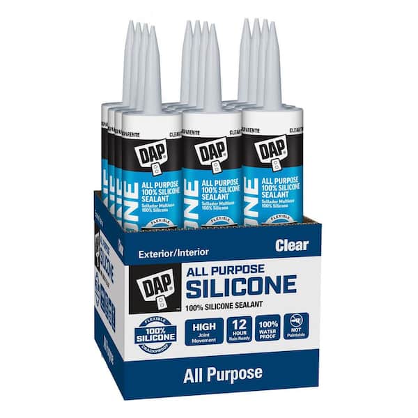 Silicone 9.8 oz. Clear Exterior/Interior Window, Door and Siding Sealant (12-Pack)