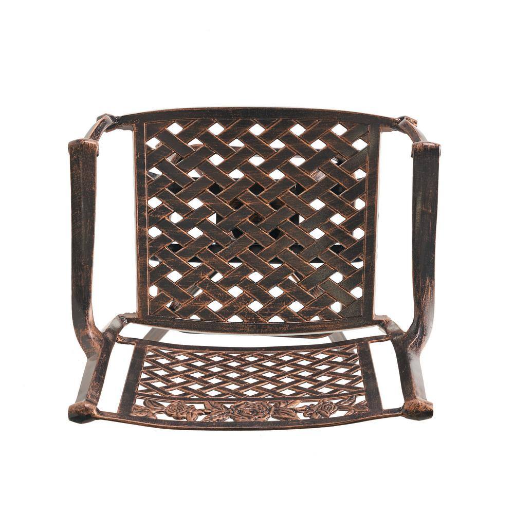 Sebastian Shiny Copper Cast Aluminum Swivel Bar Height Armchair
