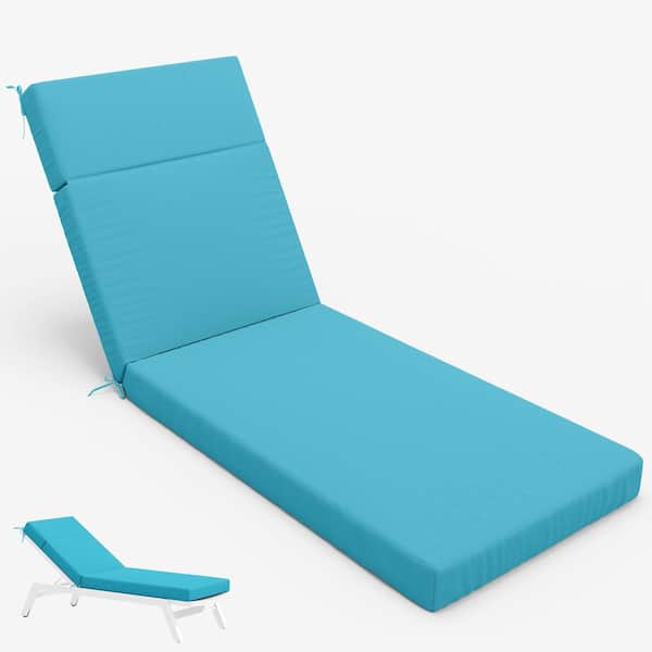 Kimunuk 71 in. x 21 in. x 4 in. Outdoor Water-Resistant Replacement Chaise Lounge Seat Cushion Lake Blue