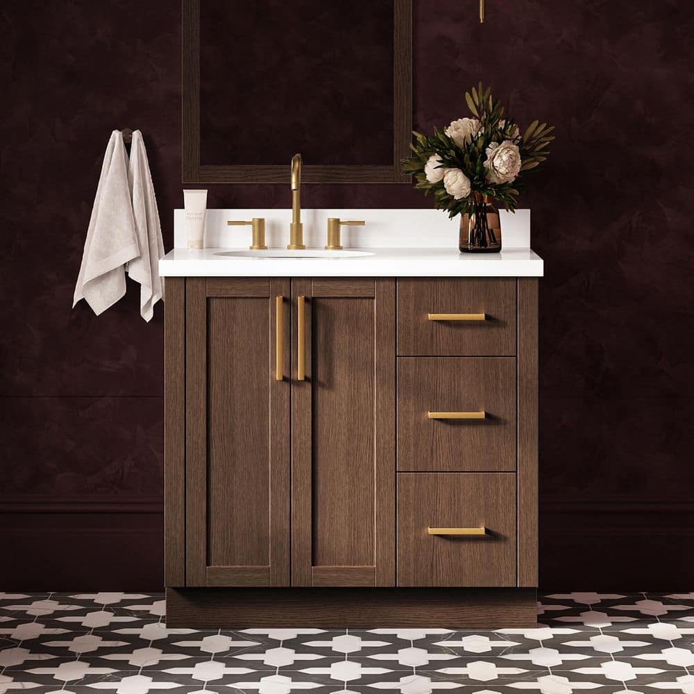 ARIEL Loren 36 in. Single Sink Freestanding Bathroom Vanity in