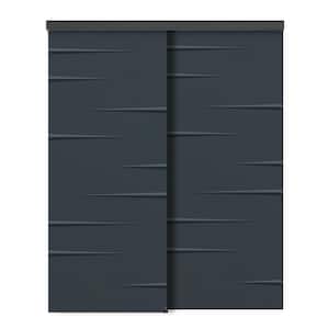 60 in. x 84 in. Hollow Core Charcoal Gray Stained Composite MDF Interior Double Closet Sliding Doors