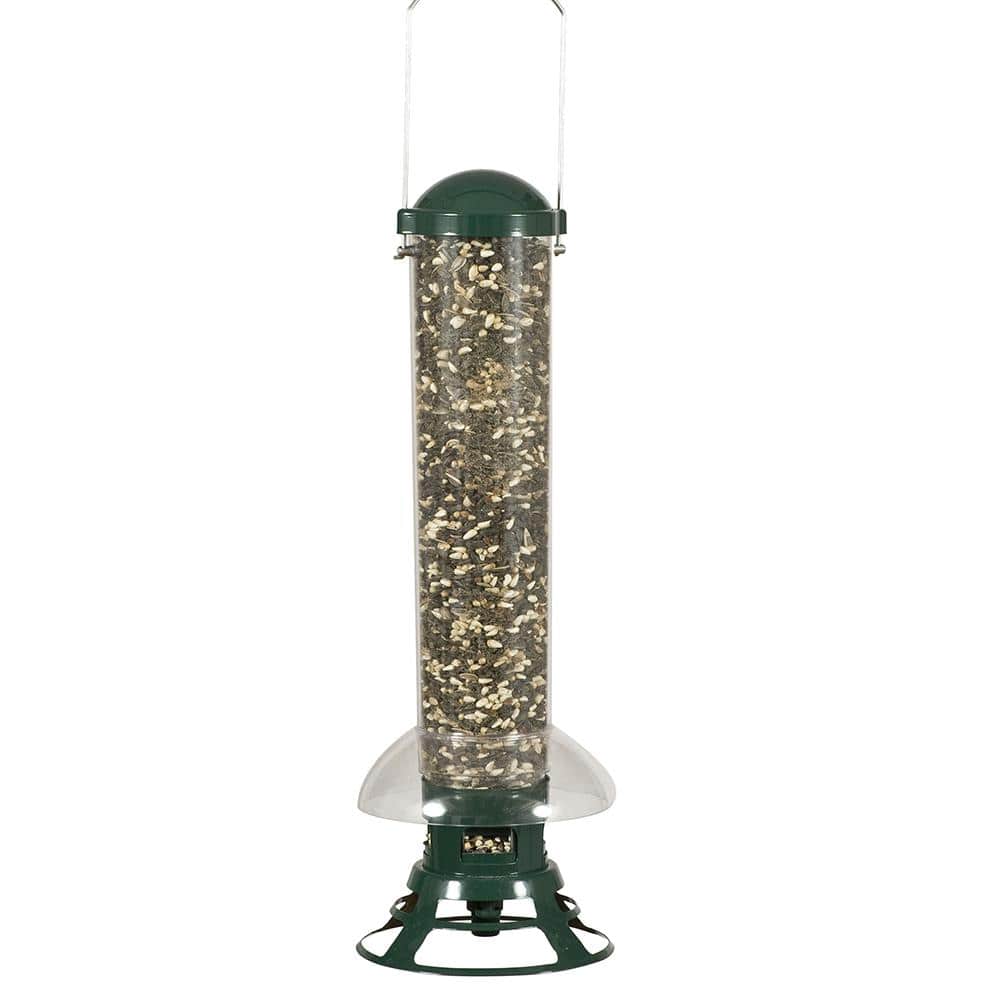 Green and Clear Squirrel Resistant Hanging Tube Bird Feeder