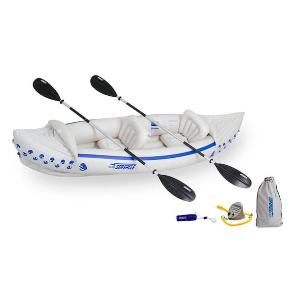 Inflatable Kayak Blow Up Two Person Canoe with Paddle Water Sports 
