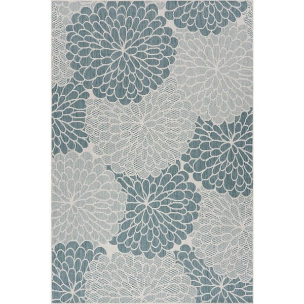Tessira Coastal Blue 8 ft. x 10 ft. Outdoor Area Rug